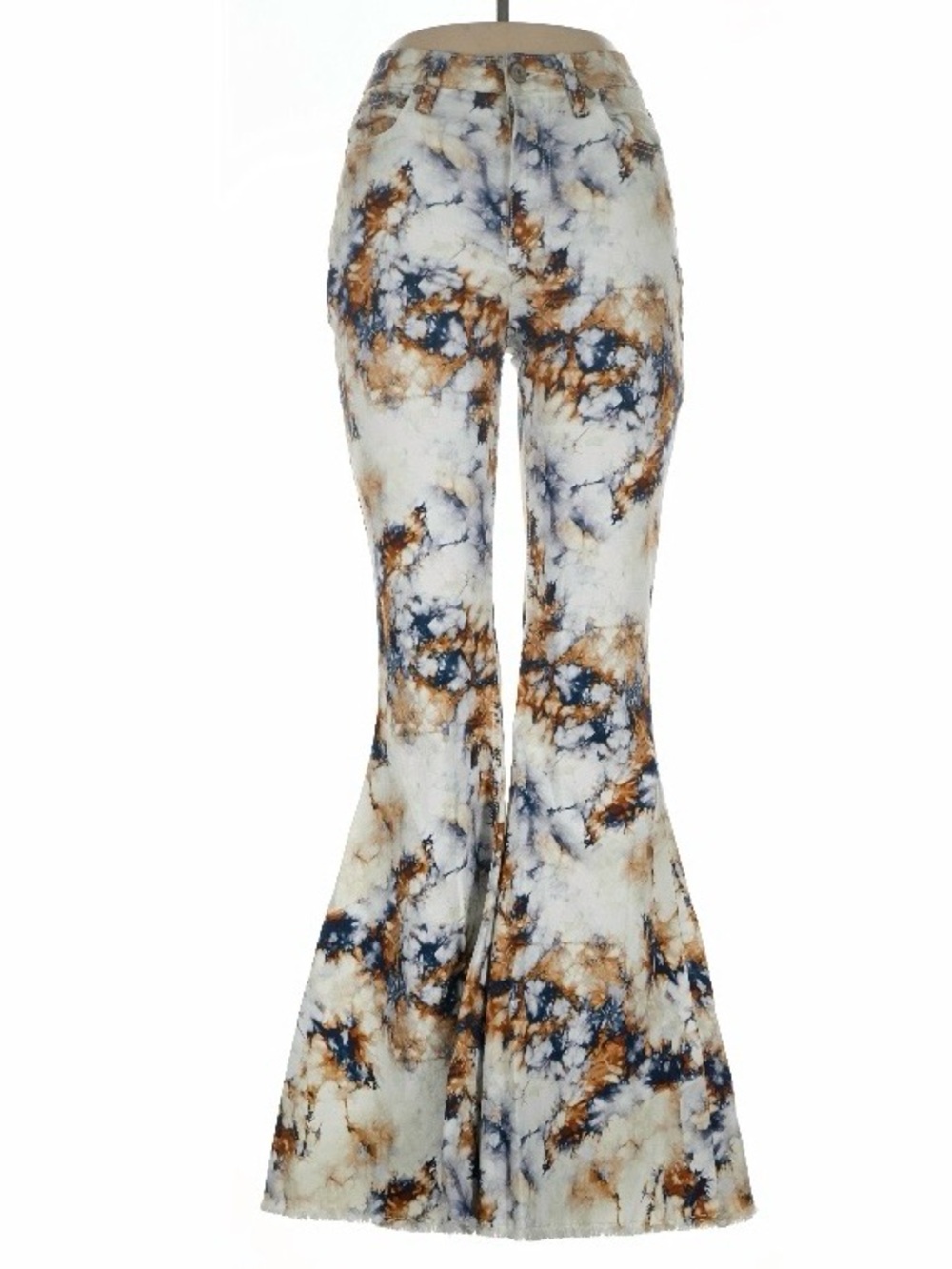 Shyanne High Rise Flare Marbled or Tie Dye Print Stretch Jeans